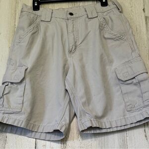 Carhartt Mens Cargo Shorts Size 32 Tan Relaxed Fit Cotton 10” Inseam Nice 3233